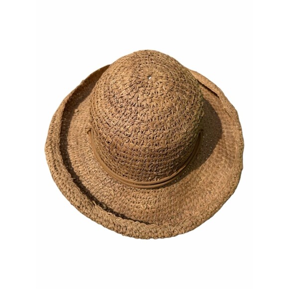 Fiesta Santa Barbara Straw Sun Hat Natural Tan Wide Brim Chin Strap Beach Hat main image 8